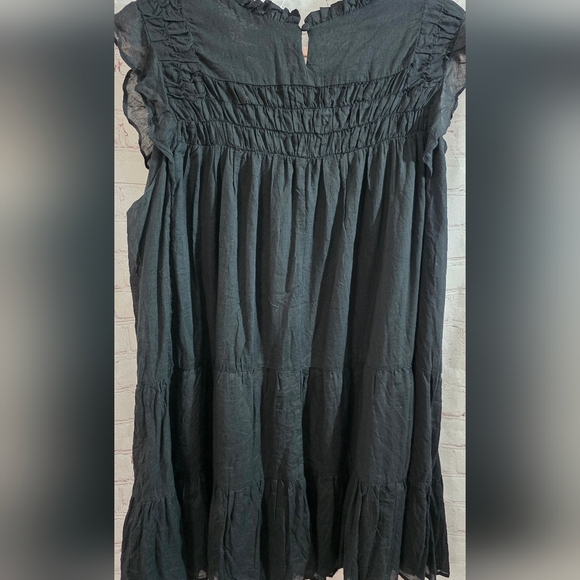 HYFVE Womens Black Mini Tiered Dress with Ruffle Sleeves Sz Large - Picture 6 of 6